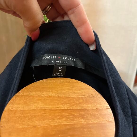 Navy Blue Suede Jacket - Picture 2 of 3